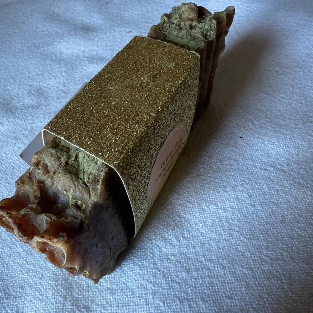 Hand Crafted Gold-Wrapped Green Tea Mango Butter Soap - Picture 4 of 5